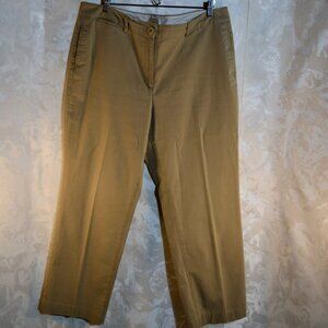 Talbots Size 18 Khaki Tan High Waisted Straight Leg Chino Trousers